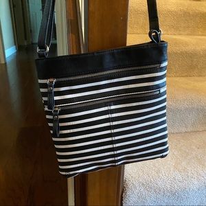 Black and White Striped Crossbody